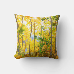 Aspen Trees In Fall Sierra Nevada Mountains, CA Cushion
