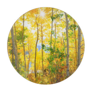 Aspen Trees In Fall Sierra Nevada Mountains, CA Cutting Board