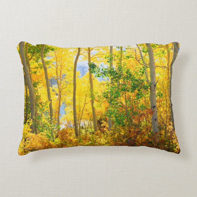 Aspen Trees In Fall | Sierra Nevada Mountains, CA Decorative Cushion (Front)