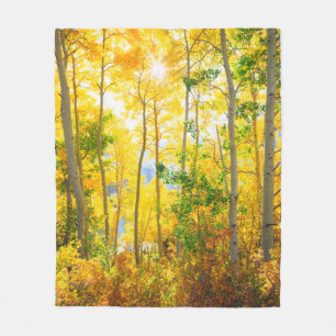 Aspen Trees In Fall   Sierra Nevada Mountains, CA Fleece Blanket