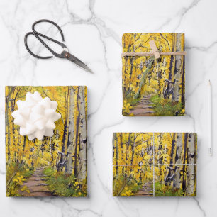 Aspen Trees in the Autumn Colours Wrapping Paper Sheet