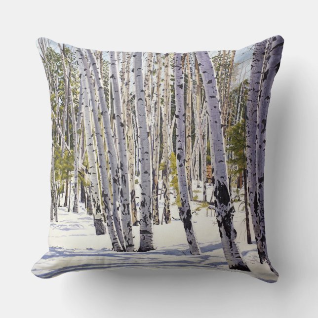 Aspen Trees in the Forest Cushion (Front)