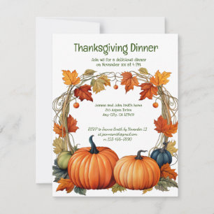 Aspen Trees Thanksgiving Day Dinner Invitation