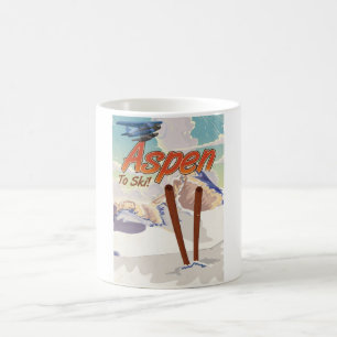 Aspen USA Vintage ski travel poster Coffee Mug