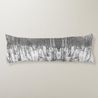 Aspens in Snow Body Pillow