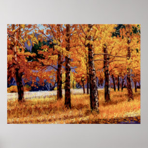 Aspens of Colorado in Vibrant Autumn Splendour Poster