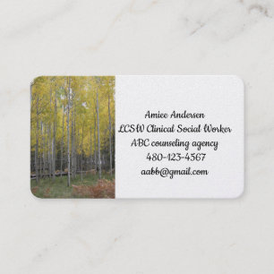 Aspen's Yellow Glow Business Card
