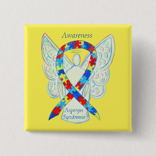 Asperger Syndrome Angel Puzzle Ribbon Pins