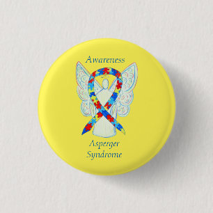 Asperger Syndrome Angel Puzzle Ribbon Pins