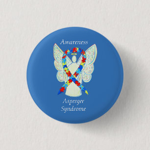 Asperger Syndrome Angel Puzzle Ribbon Pins