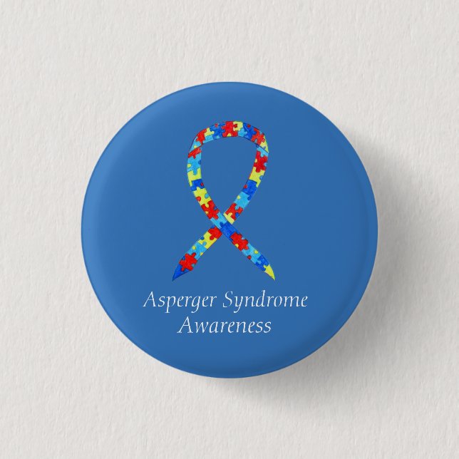 Asperger Syndrome Puzzle Custom Ribbon Pins (Front)