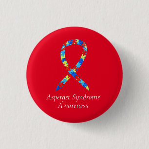 Asperger Syndrome Puzzle Custom Ribbon Pins