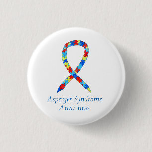 Asperger Syndrome Puzzle Custom Ribbon Pins