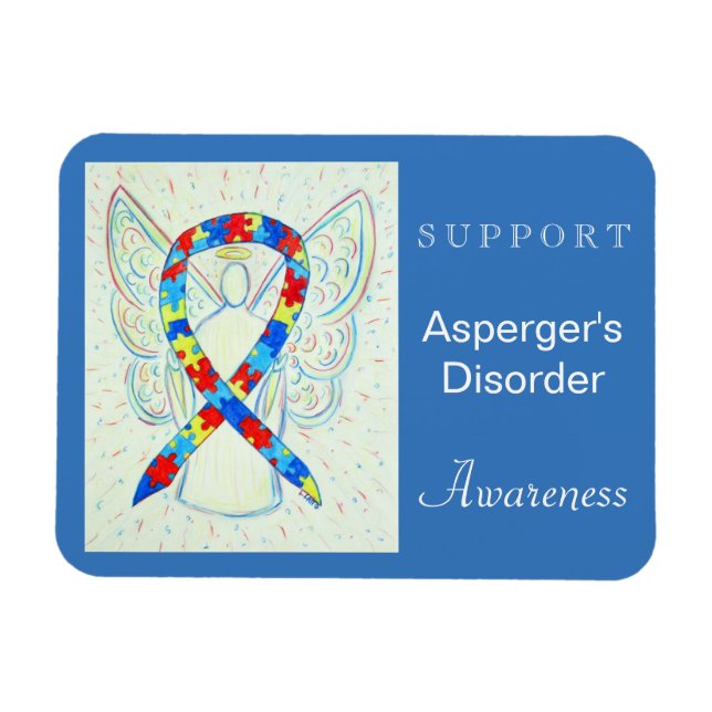 Asperger's Disorder Awareness Ribbon Angel Magnet (Horizontal)