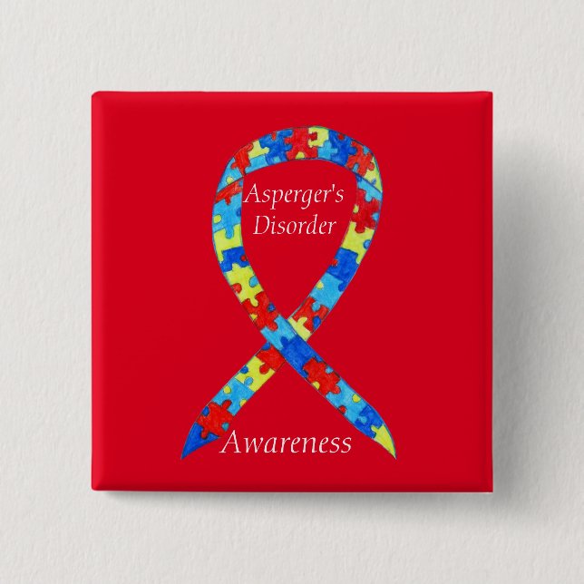 Asperger's Disorder Custom Ribbon  Art Pins (Front)