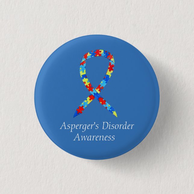 Asperger's Disorder Custom Ribbon  Art Pins (Front)
