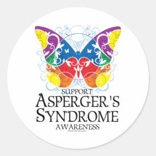 Asperger's Syndrome Butterfly Classic Round Sticker
