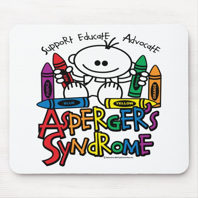 Asperger's Syndrome Crayons Mouse Mat (Front)