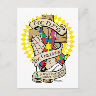 Asperger's Syndrome Praying Hands Postcard
