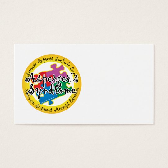 Asperger's Syndrome Puzzle Pin Business Card