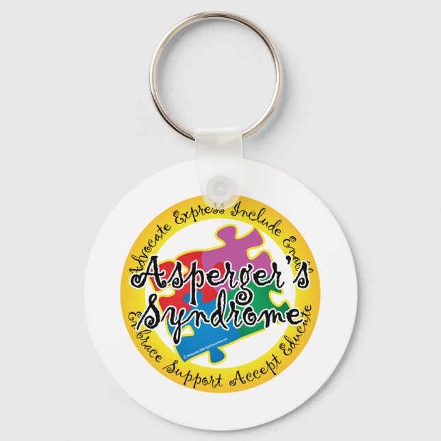 Asperger's Syndrome Puzzle Pin Key Ring (Front)
