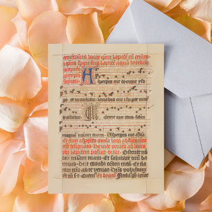 Asperges me - Gregoriant Chant Mediaeval Manuscrip Postcard