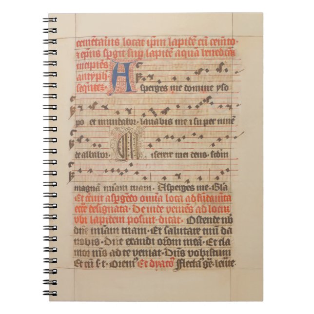 Asperges me - Gregoriant Chant Medieval Manuscript Notebook (Front)