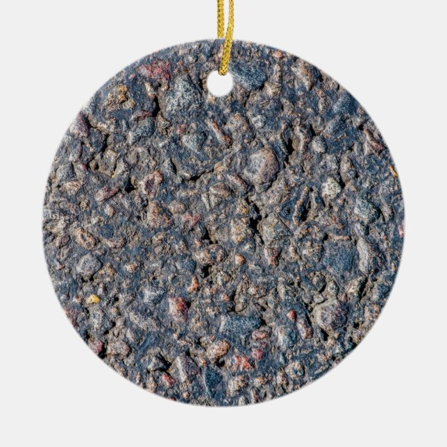Asphalt and pebbles texture ceramic tree decoration (Front)