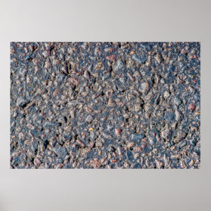 Asphalt and pebbles texture poster