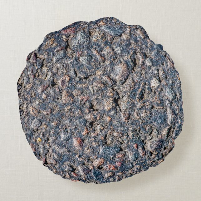 Asphalt and pebbles texture round cushion (Back)