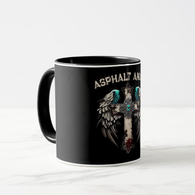 Asphalt Angel, Motorcycle Mug (Front Left)