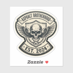 Asphalt Brotherhood MC Skull Wings Sticker Est 202