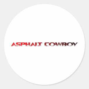 Asphalt Cowboy Red Name Line 1 Classic Round Sticker