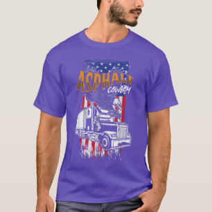 Asphalt Cowboy US American Flag Truck Driver Truck T-Shirt