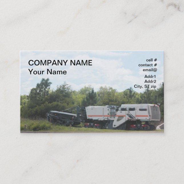 Asphalt Milling Machine Business Card (Front)