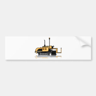 Asphalt paver vector bumper sticker