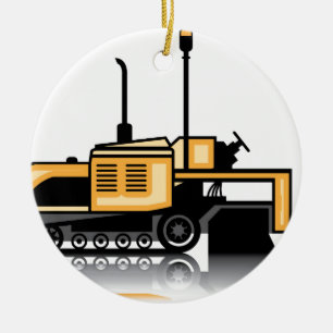 Asphalt paver vector ceramic tree decoration