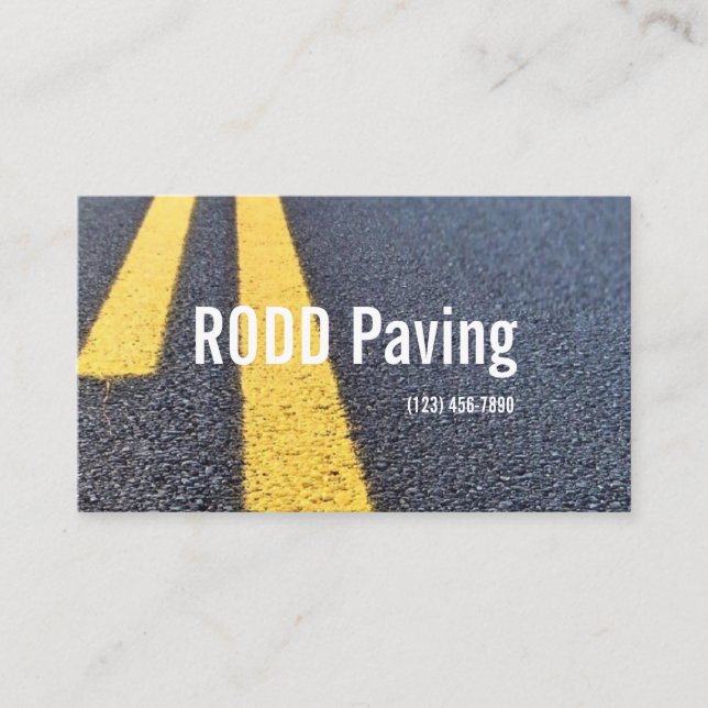 Asphalt, Paving, Construction, Roadwork Business B Card (Front)