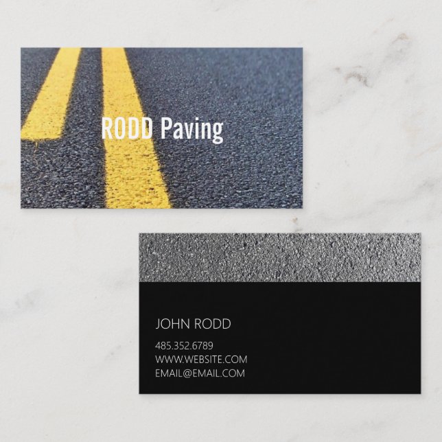 Asphalt, Paving, Construction, Roadwork Business B Card (Front/Back)