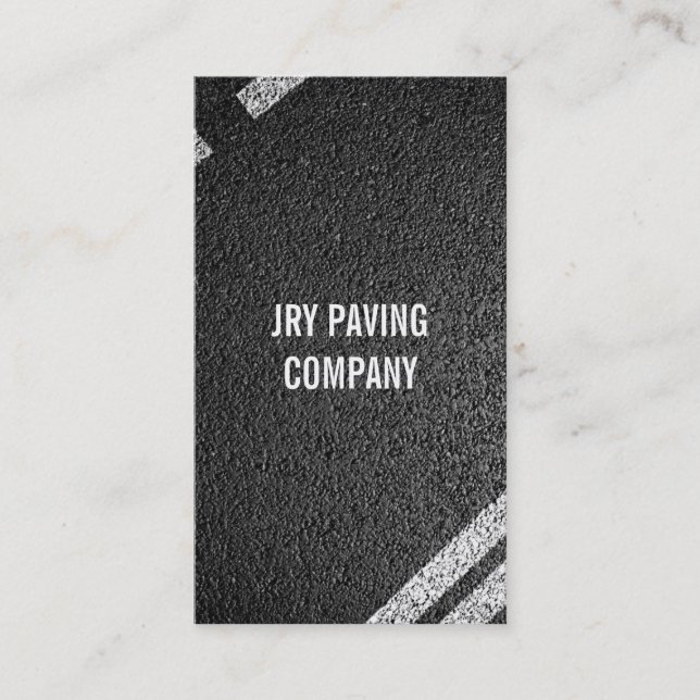 Asphalt, Paving, Construction, Roadwork Business Card (Front)
