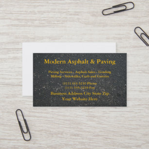Asphalt & Paving / Driveway Construction Services Business Card