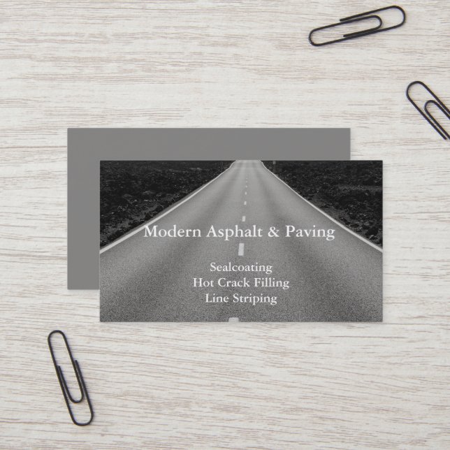 Asphalt & Paving / Driveway Construction Services Business Card (Front/Back In Situ)
