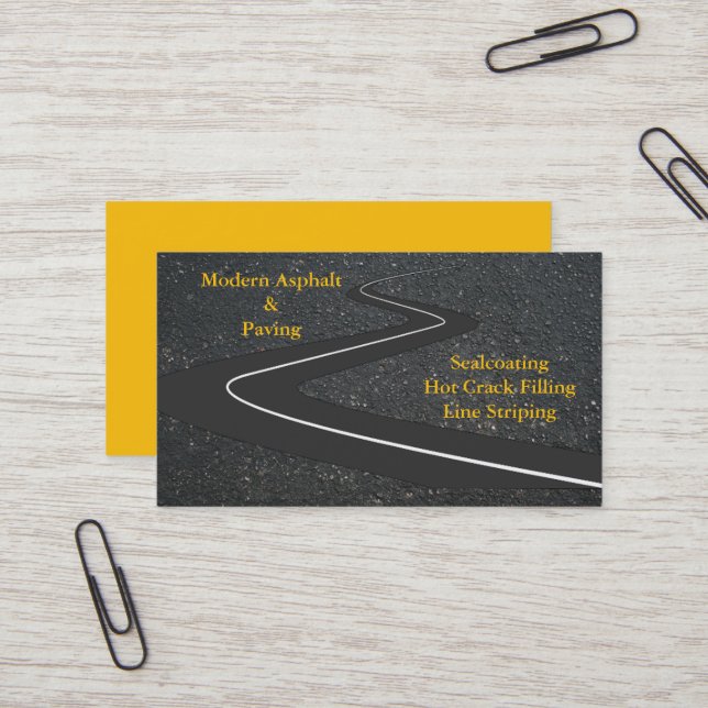 Asphalt & Paving / Driveway Construction Services Business Card (Front/Back In Situ)