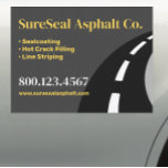 Asphalt Paving / Driveway Sealing Car Magnet<br><div class="desc">Curved black paved road with white stripes.</div>