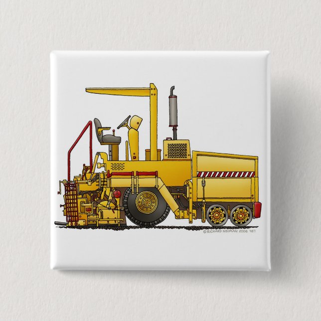 Asphalt Paving Machine Construction Construction P 15 Cm Square Badge (Front)