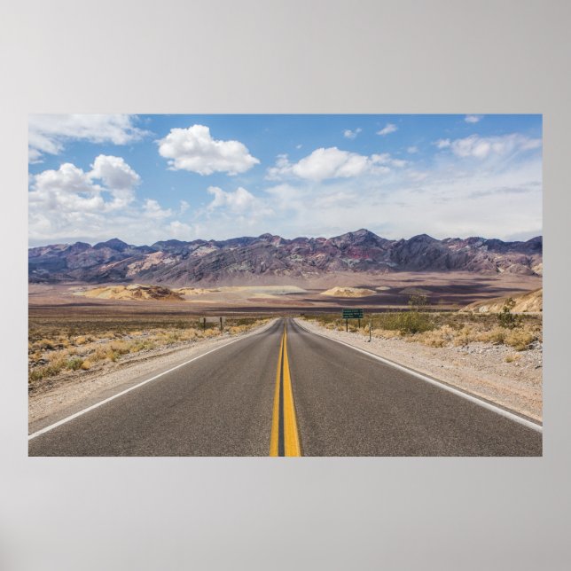 Asphalt Road at Death Valley National Park Poster (Front)