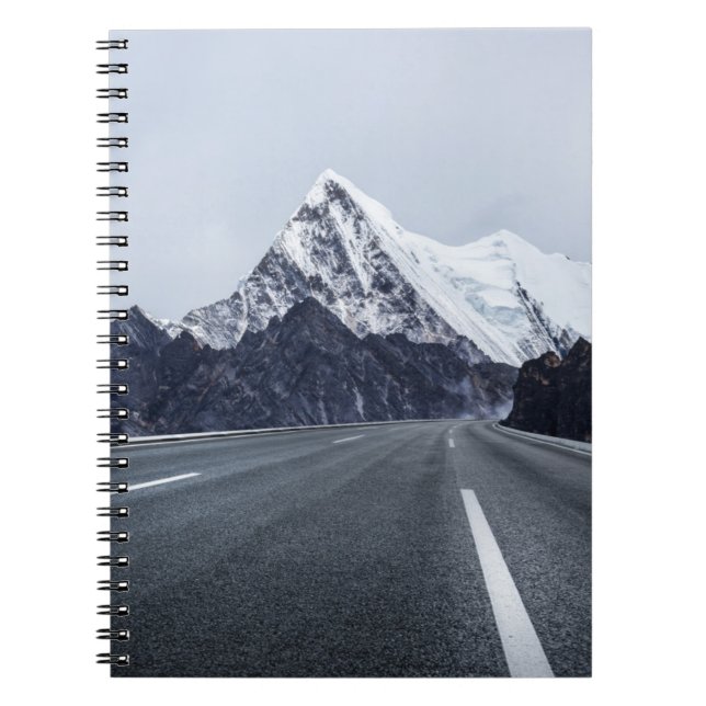 Asphalt Road in front of Snow Mountain Notebook (Front)