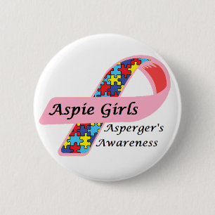 Aspie Girls 6 Cm Round Badge