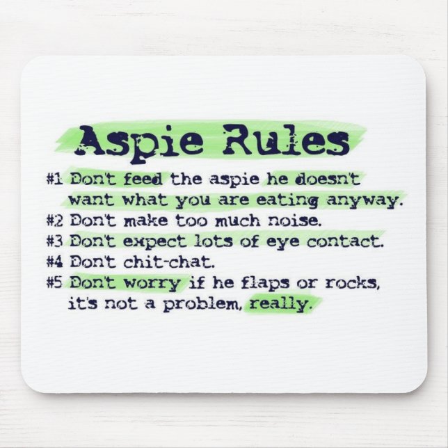Aspie Rules Mouse Mat (Front)