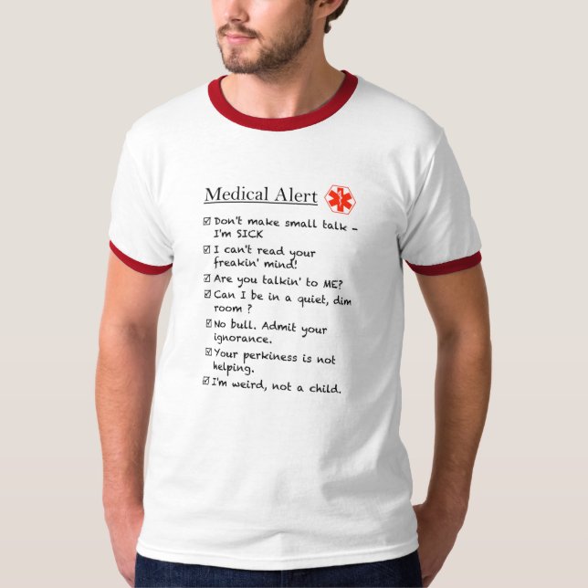 Aspie Urgent Care Checklist T-Shirt (Front)